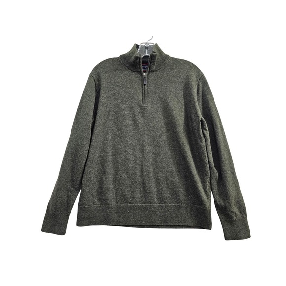 UNTUCKit Other - UNTUCKit Belguardo Sweater Mens Large Green Merino Wool Quarter Zip Pullover